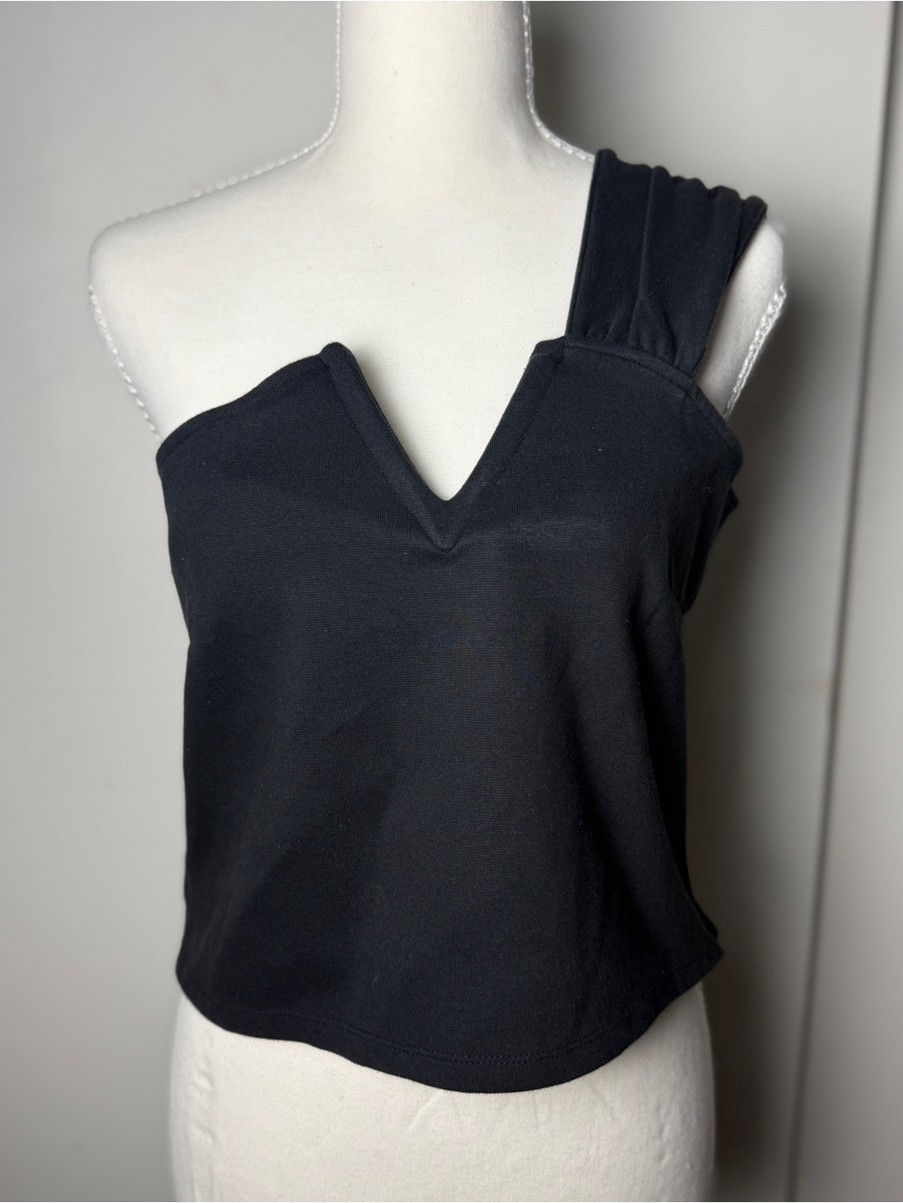 Maeve Anthropologie One Shoulder Top Women Large Black Minimalist Chic Going Out